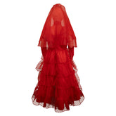 Kids Children Movie Beetlejuice (2024) Lydia Red Wedding Dress Cosplay Costume Outfits Halloween Carnival Suit